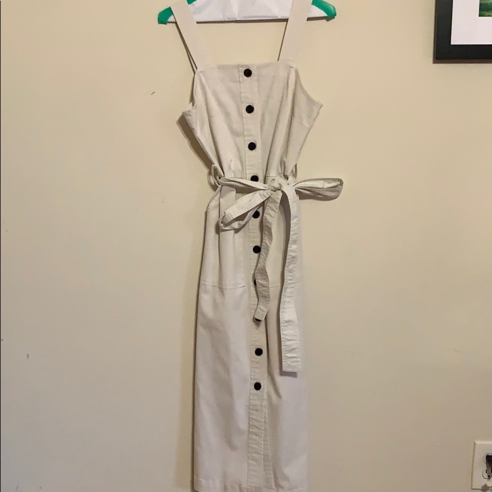 Button down cream Jumper dress